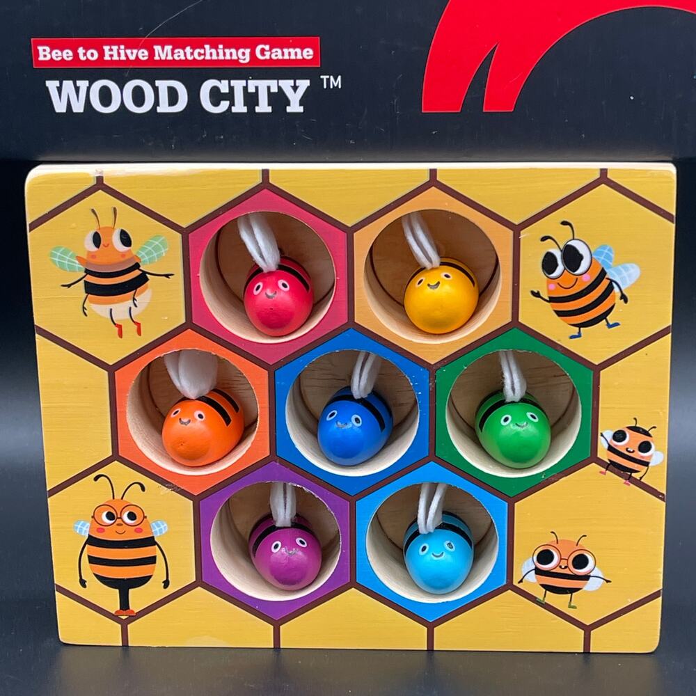 Design America Bee To Hive Matching Game WOOD CITY Preschool dexterity with Box